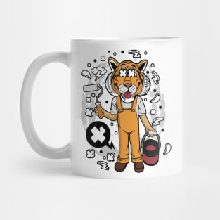 Tiger Painter Illustration Mug